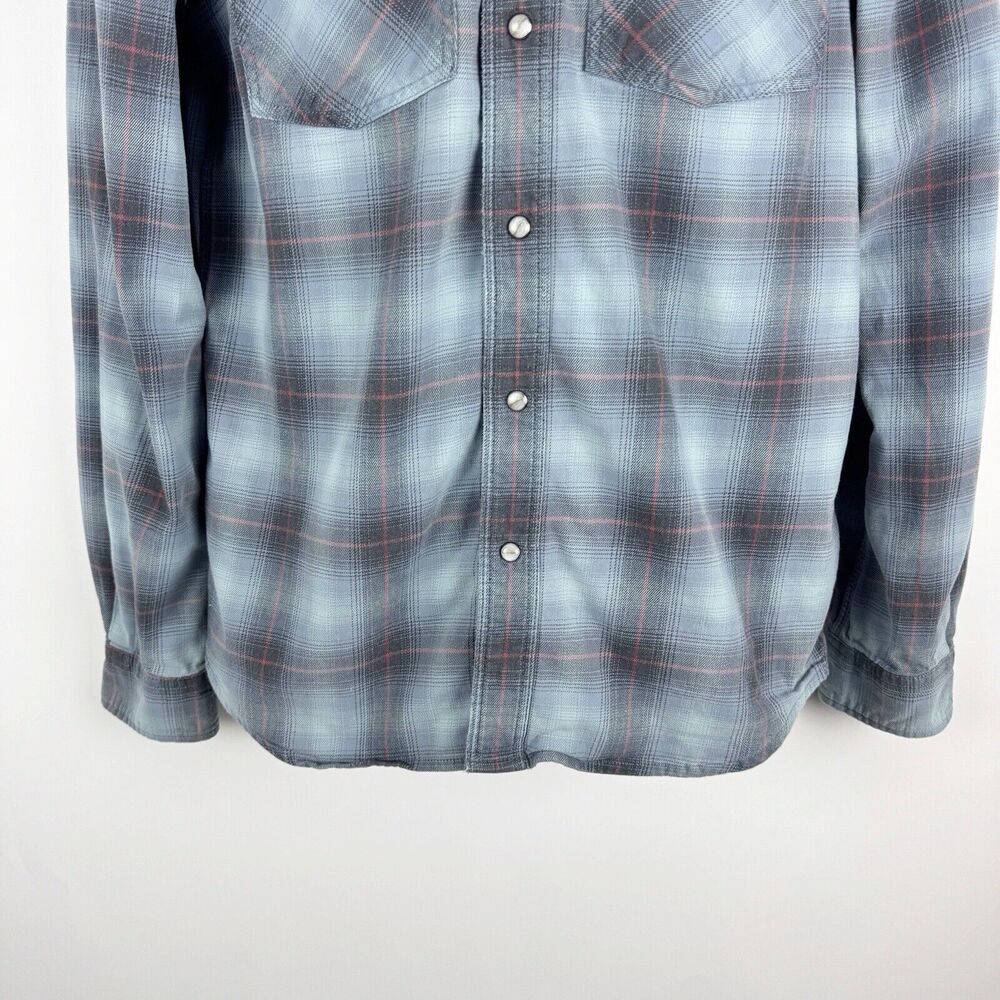 Carhartt Men's Relaxed Fit Plaid Long Sleeve Grey Blue Heavyweight Shirt Small - Picture 9 of 16
